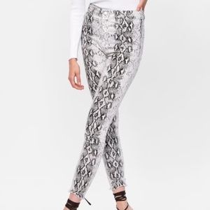 Zara High Waisted Snakeskin Jeans
